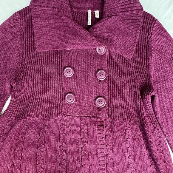 Caslon Shawl Collar Double-Breasted Cardigan Women M Pinkish Purple Red Wine - Picture 7 of 13